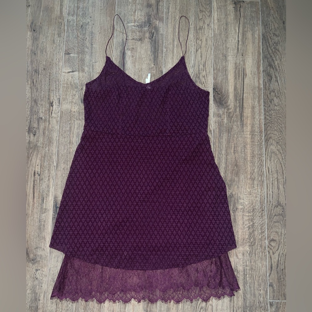 Intimately Free People Burgundy Lace Dress
